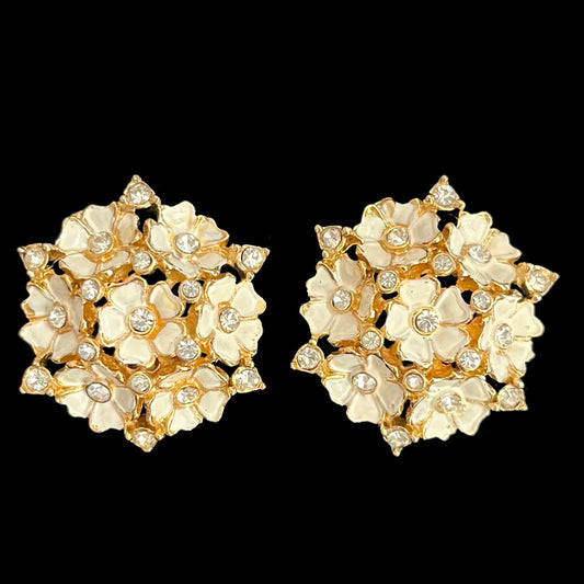 VJ-6513 CHAREL flower enamel earrings