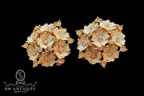 VJ-6513 CHAREL flower enamel earrings