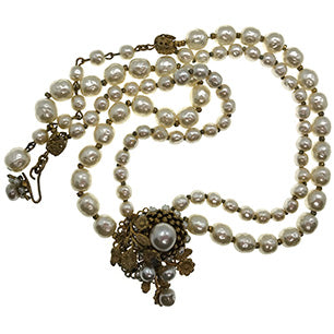 Miriam Haskell Baroque pearl double necklace Miriam Haskell