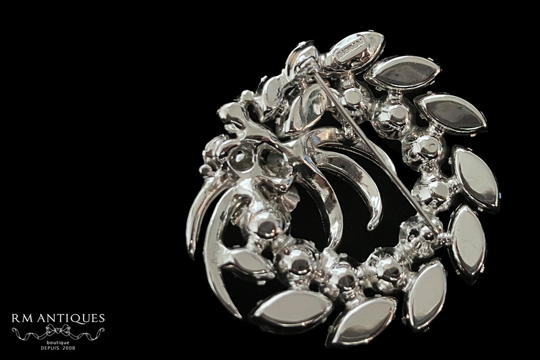 VJ-6844 Eisenberg clear rhinestone brooch