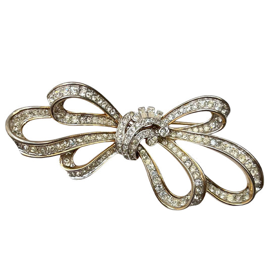 VJ-6848 Trifari A philippe ribbon pave brooch Trifari 1950