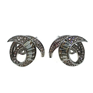 VJ-6851 Trifari rhinestone earrings Trifari