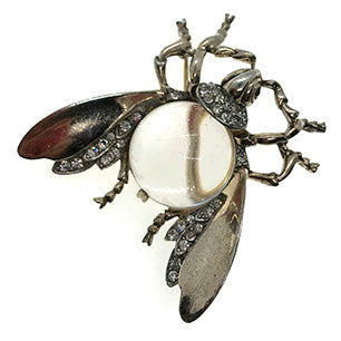 Trifari A philippe jelly belly Fly brooch sterling Trifari 1944