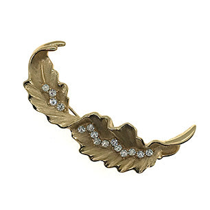 VJ-6888 Trifari Gold color leaf brooch Trifari