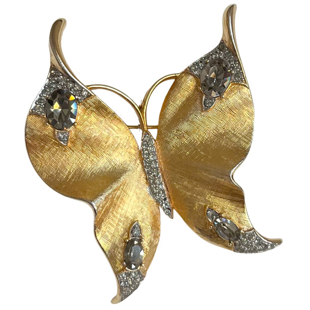 VJ-6913 Crown Trifari Butterfly Pin Trifari