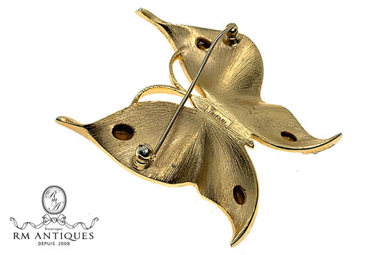 VJ-6913 Crown Trifari Butterfly Pin Trifari