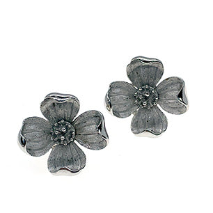 Trifari Dogwood Dogwood Silver Earrings Trifari