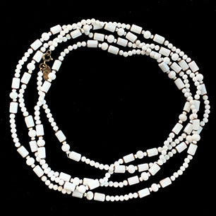 Miriam Haskell Milk glass long necklace Miriam Haskell