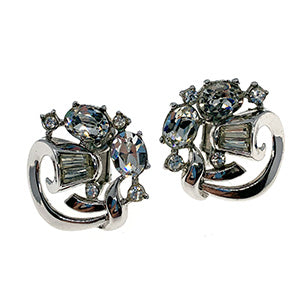 Trifari Pat pend crystal rhinestone earrings