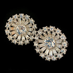 VJ-7036 Trifari Crystal Rhinestone Earrings Bridal