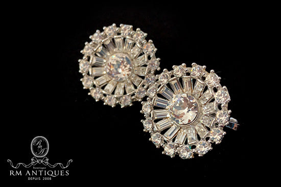 VJ-7036 Trifari Crystal Rhinestone Earrings Bridal