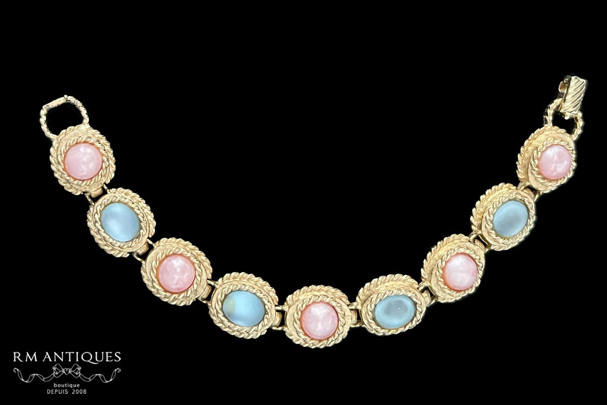 VJ-7040 Sarah Coventry "PASTEL REFLECTIONS" 1962 Cabochon Bracelet