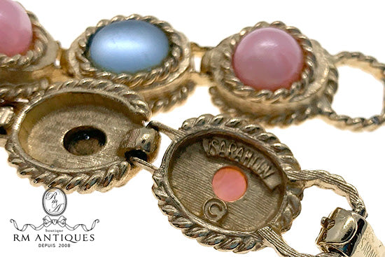 VJ-7040 Sarah Coventry "PASTEL REFLECTIONS" 1962 Cabochon Bracelet