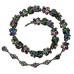 Hollycraft 1957 pastel rhinestone necklace