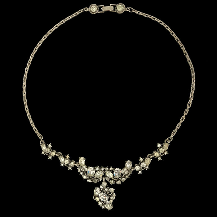 VJ-7348 Hollycraft 1951 Crystal Rhinestone Choker Necklace