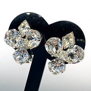 VJ-7398 Eisenberg clear rhinestone earrings