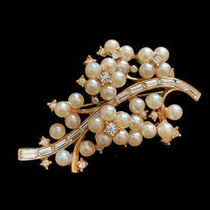 Trifari Pat pend by alfred filippe 1952 Stem flower brooch Trifari