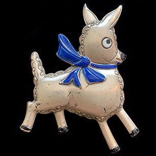 VJ-7426 Coro sterling donkey brooch