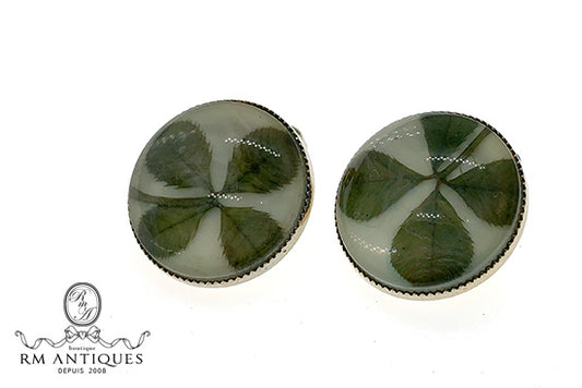 VJ-7453 Coro lucky four leaf clover earrings Coro