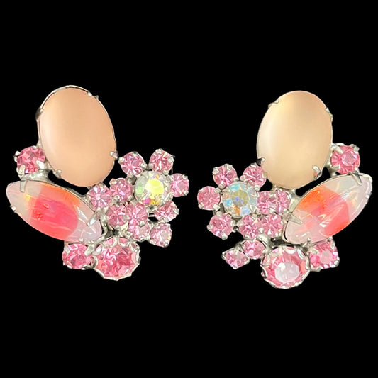VJ-7456 WEISS pink rhinestone earrings