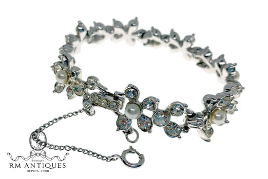 VJ-7533 Sarah Coventry "Mood Magic" 1961 Rhinestone and Pearl Bracelet