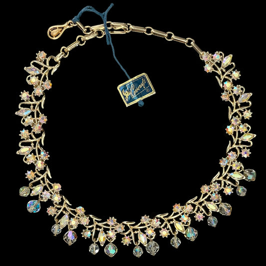 VJ-7820 Coro aurora rhinestone choker necklace