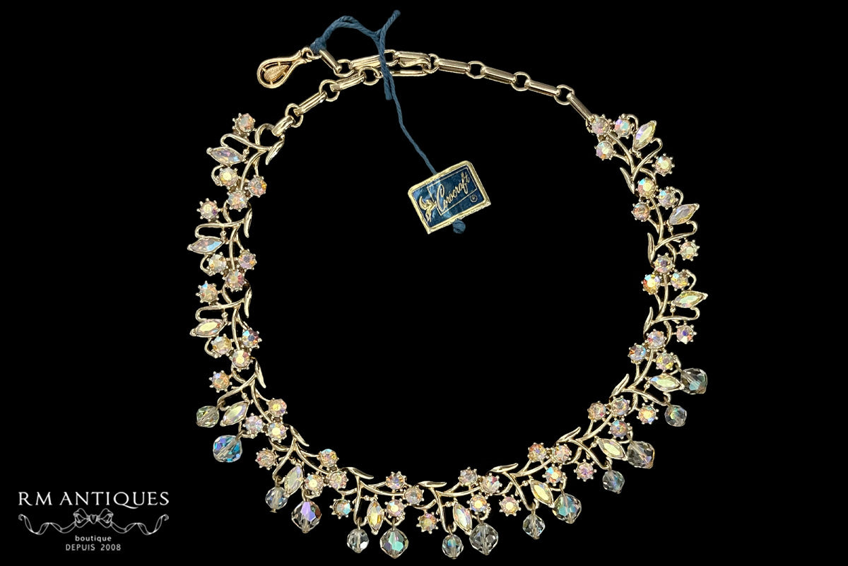 VJ-7820 Coro aurora rhinestone choker necklace