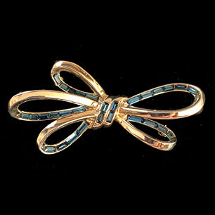 VJ-7894 Trifari pat pend alfred philippe Montana stone ribbon brooch Trifari