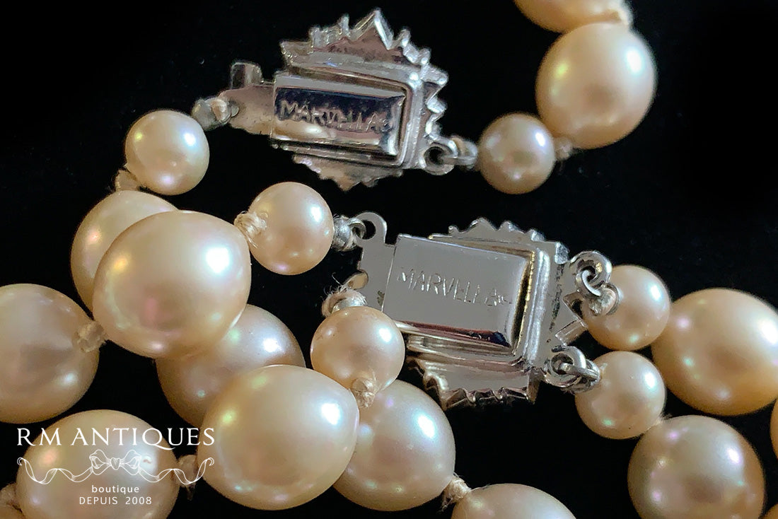 VJ-8225 MARVELLA Pearl double bracelet and necklace Parure