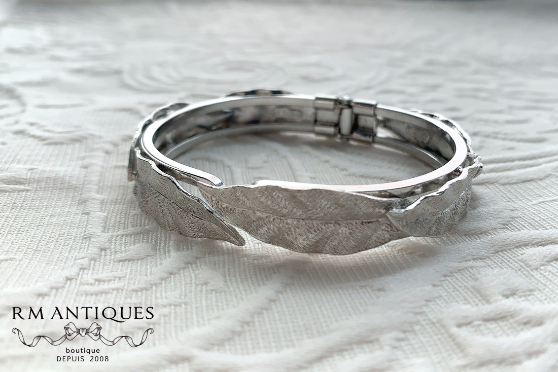 VJ-8293 Denicola silver leaf bangle