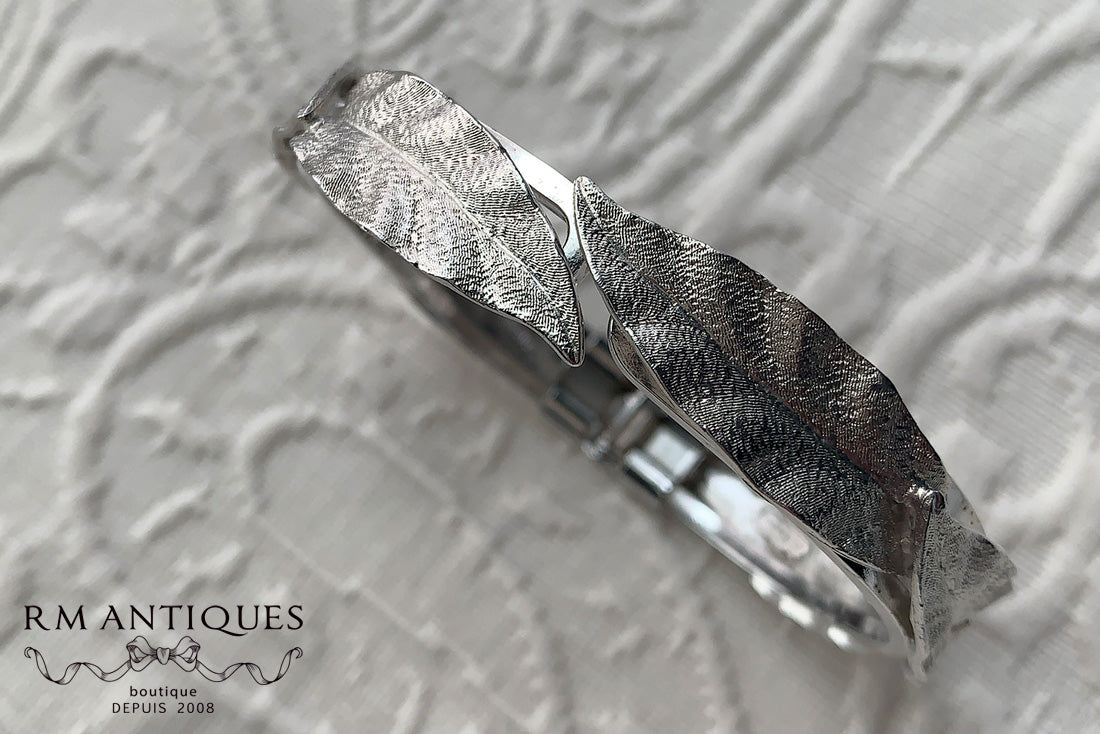 VJ-8293 Denicola silver leaf bangle