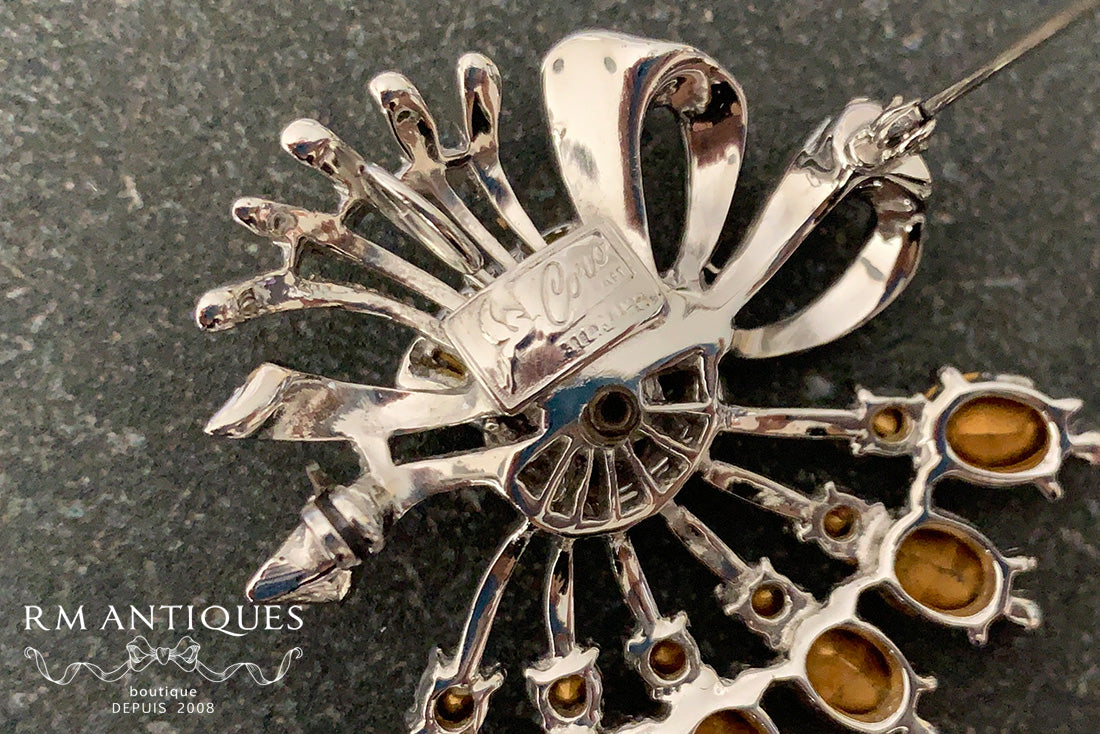 VJ-8490 CoroCraft Sterling Ribbon Brooch