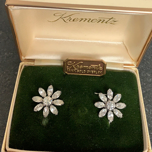 VJ-8502 Krementz rhinestone earrings