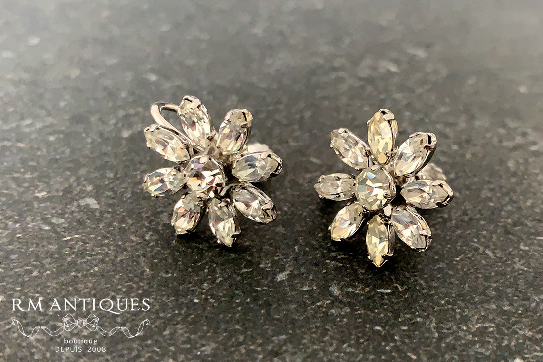 VJ-8502 Krementz rhinestone earrings