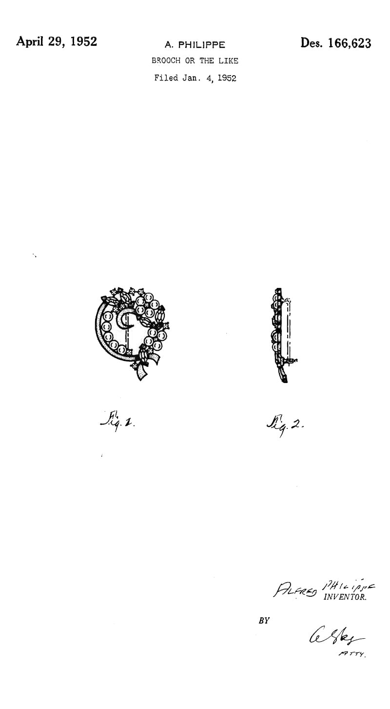 VJ-8728 Crown Trifari A Philippe pat pend 1952 Brooch Trifari