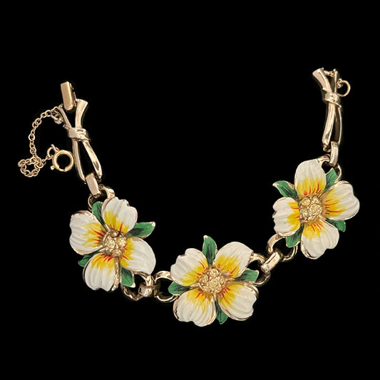 VJ-8746 Coro enamel flower bracelet