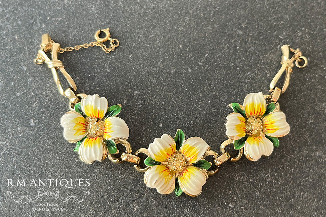 VJ-8746 Coro enamel flower bracelet