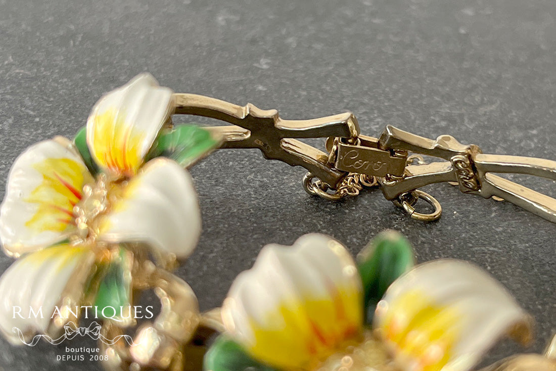 VJ-8746 Coro enamel flower bracelet