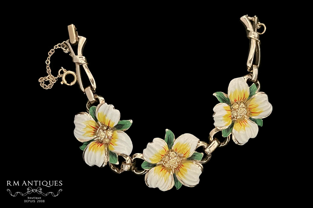 VJ-8746 Coro enamel flower bracelet