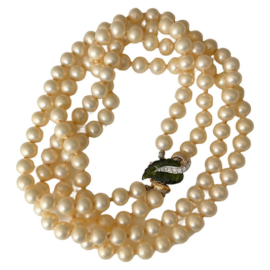 VJ-8795 Marvella 2-strand pearl necklace with fruit salad clasp Marvella