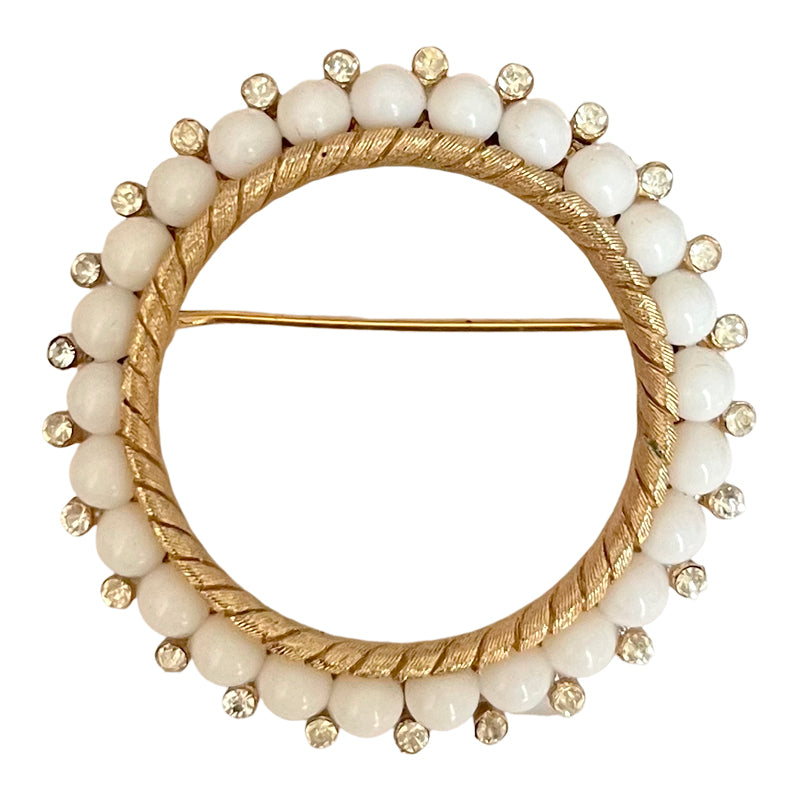 VJ-8807 Trifari Eternity White Brooch Trifari