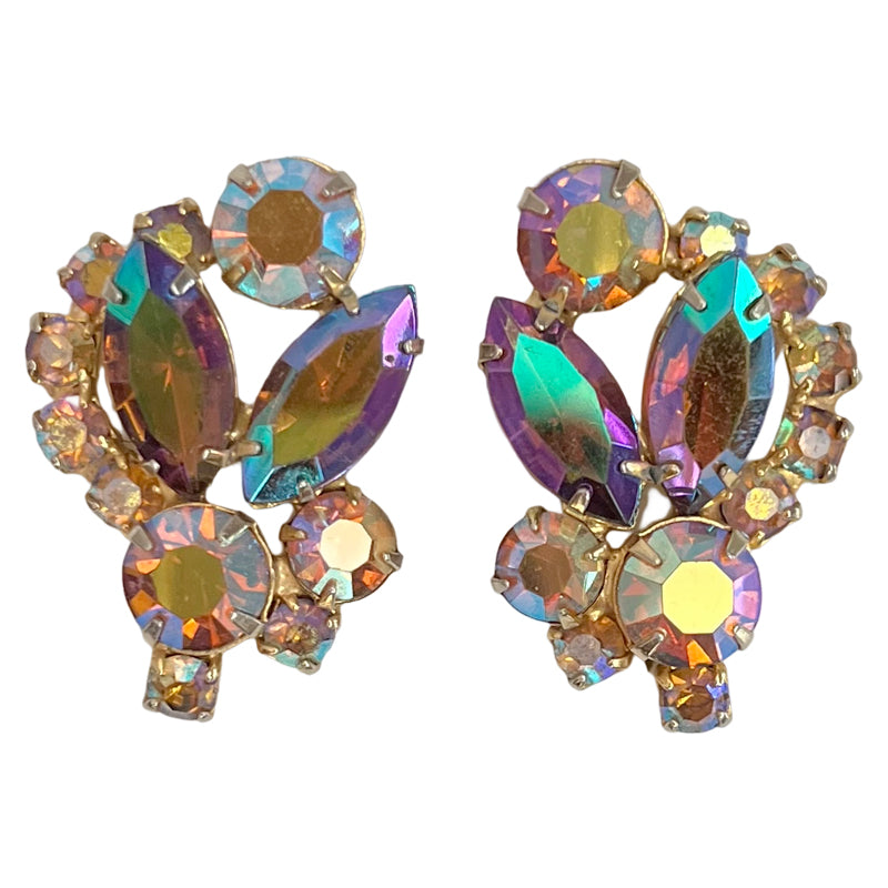 VJ-8815 WEISS Aurora Rose Rhinestone Earrings