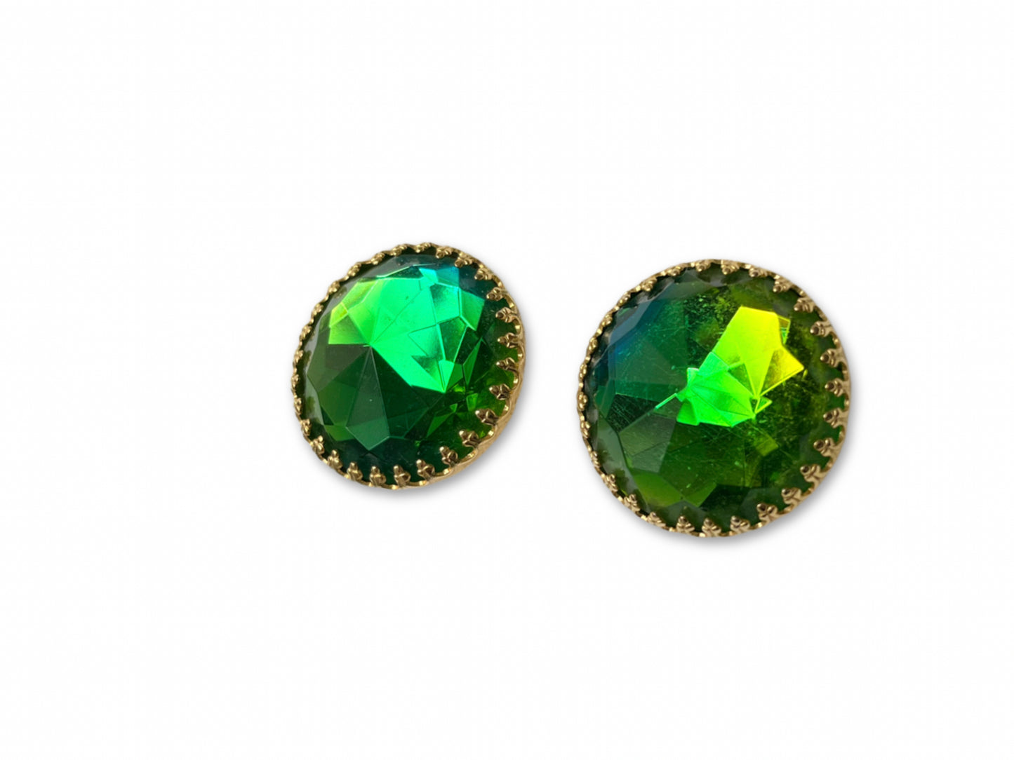 VJ-8954 Hattie Carnegie Peacock Stone Earrings