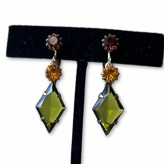 VJ-8984 Emmons "Estella" Olive Color Earrings Emmons