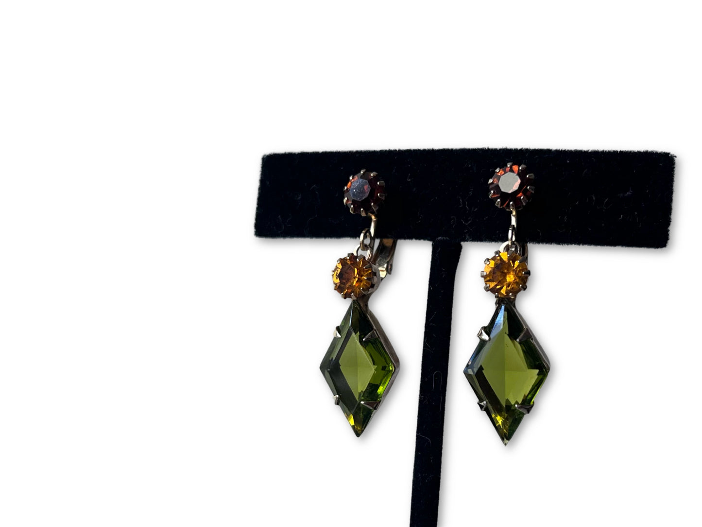 VJ-8984 Emmons "Estella" Olive Color Earrings Emmons