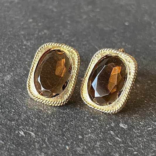 VJ-9011 Sarah Coventry "Gold Embers" 1962 Amber Glass Earrings Sarah Coventry